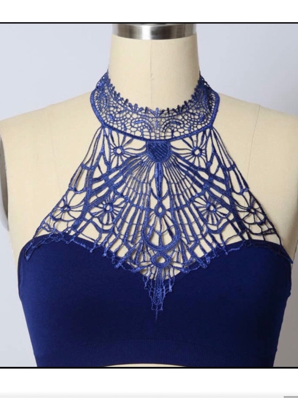 Midnight Blue Crochet Lace Bralette